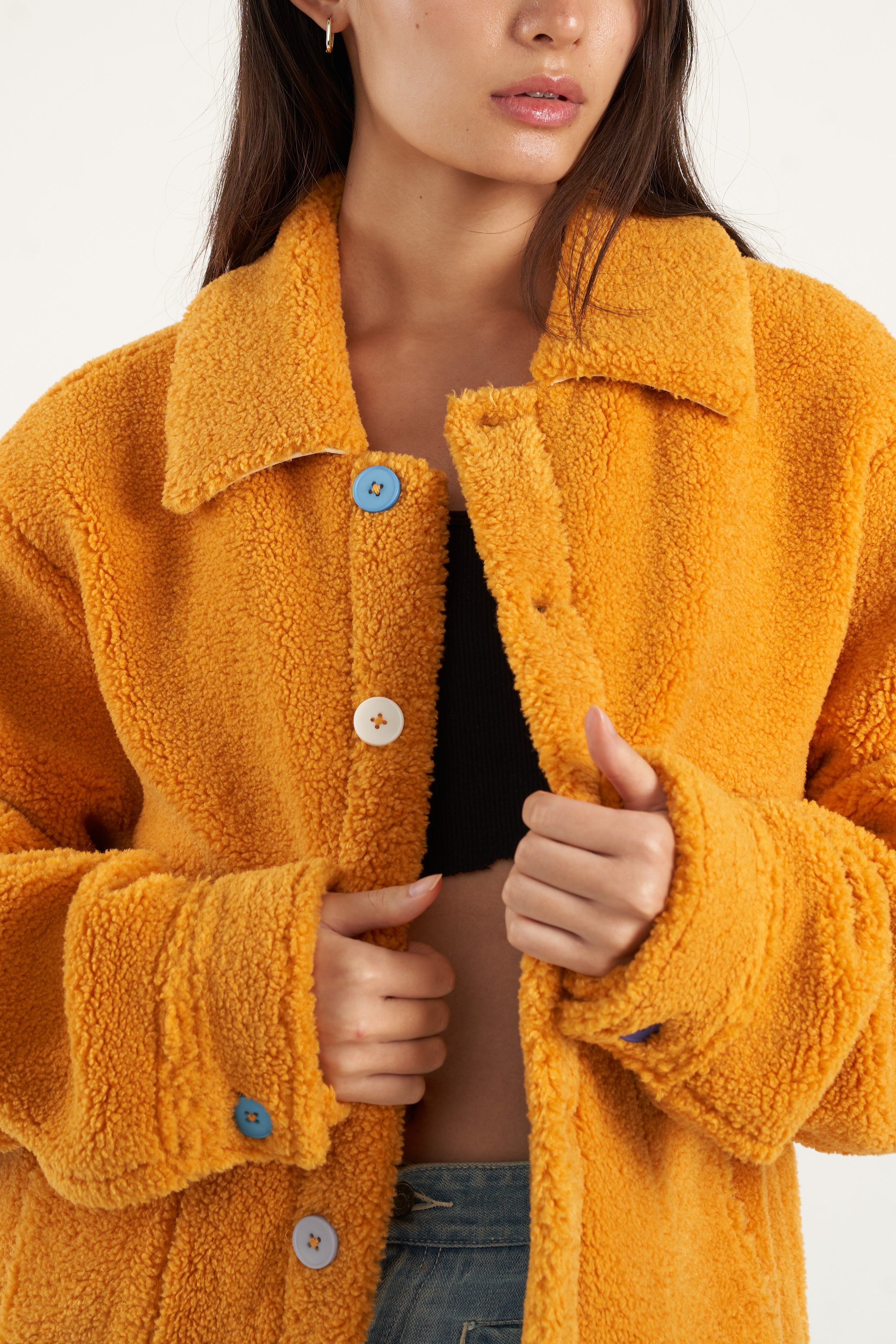 Marigold Sherpa Fleece Jacket